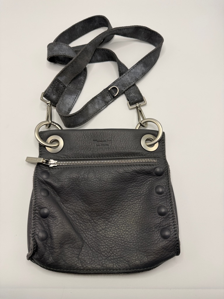 Hammitt Soft Leather Crossbody With Stud Detail Suede Strap Purse Bag